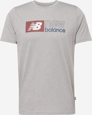 T-Shirt fonctionnel 'ESSENTIALS HEATHERT' new balance en gris : devant