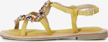Sandalo con cinturino di CAFè NOIR in giallo: frontale