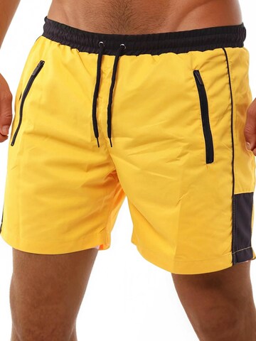 Reslad Badeshorts 'Badeshort mit Reißverschluss' in Gelb: Vorderseite