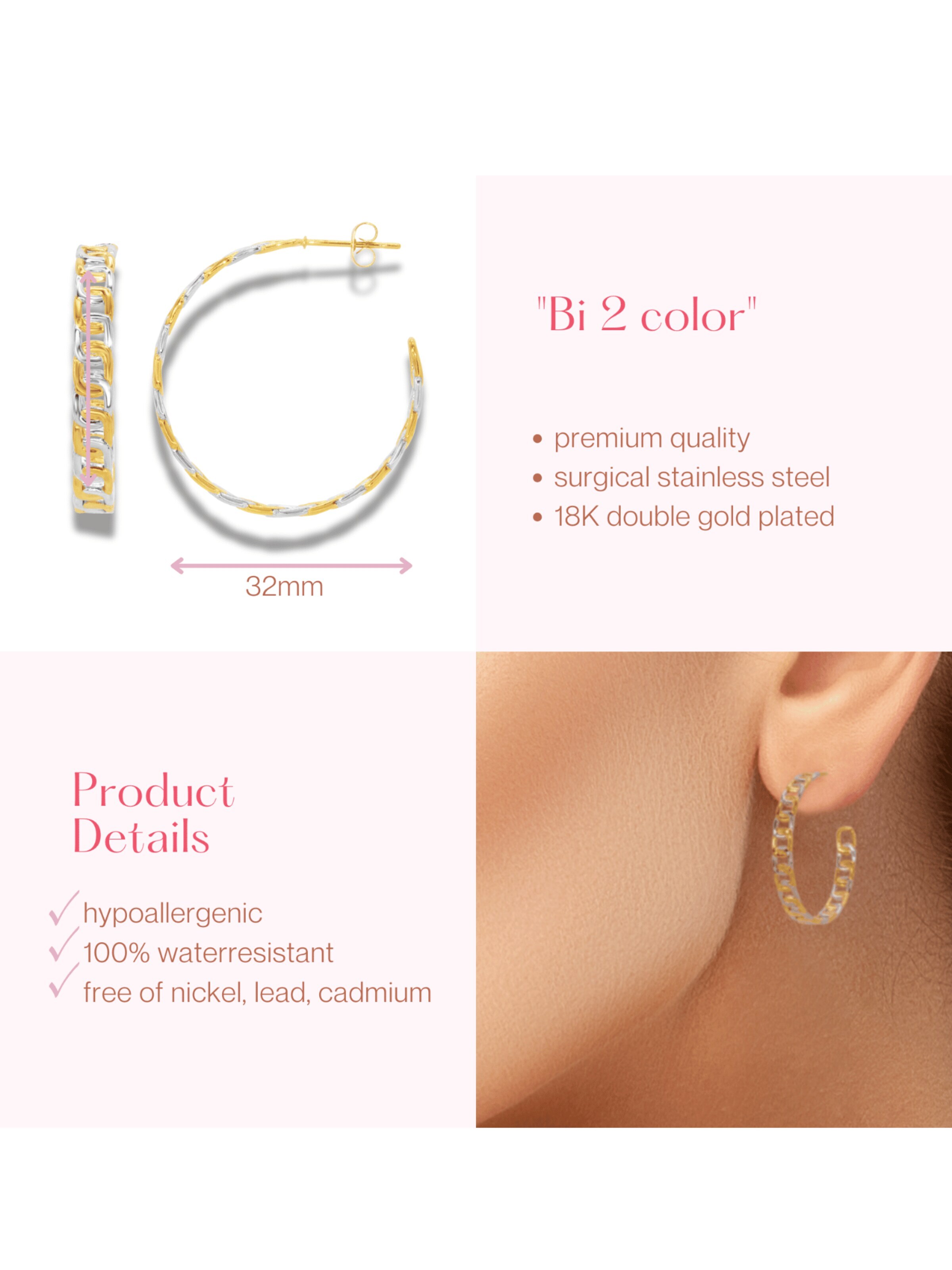 ARS-ARGENTI Earrings 'BI 2 COLOR' in Gold