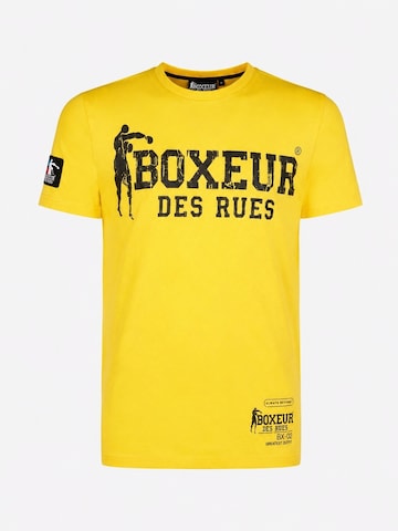 Boxeur des Rues Shirt 'Herren T-Shirt Slim Fit Boxeur des Rues, Gelb, Schwarzes Logo, Premium-Baumwolle' in Yellow: front