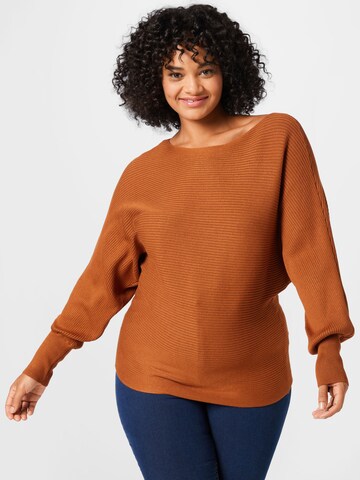 ONLY Curve Sweter 'ADALINE' w kolorze brązowy: przód