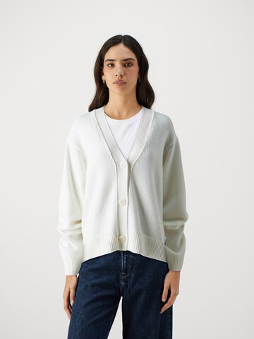 HUGO Gebreid vest 'Selsar' in Wit: voorkant