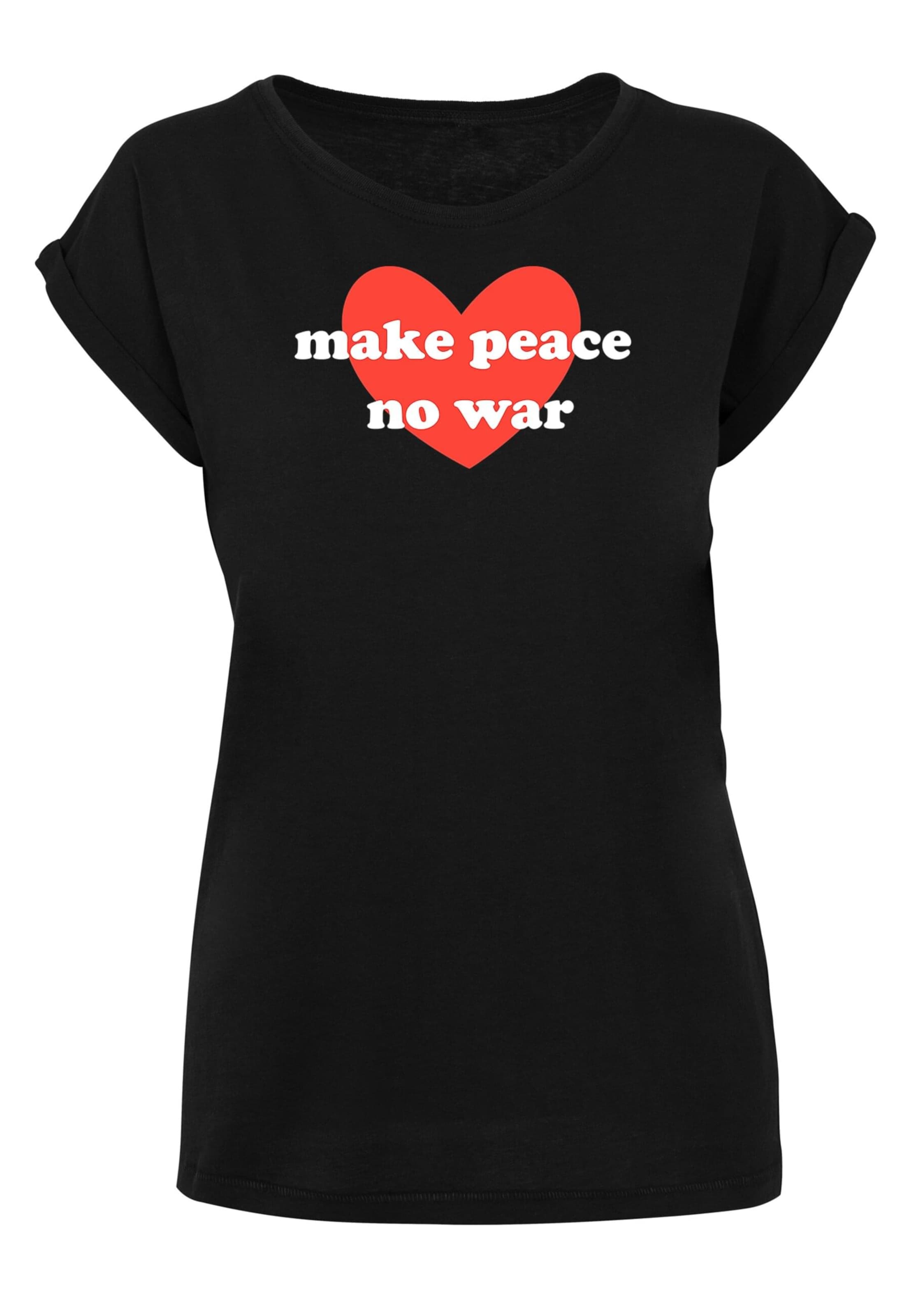 T-shirt 'Peace - Red Heart' Merchcode en noir : devant