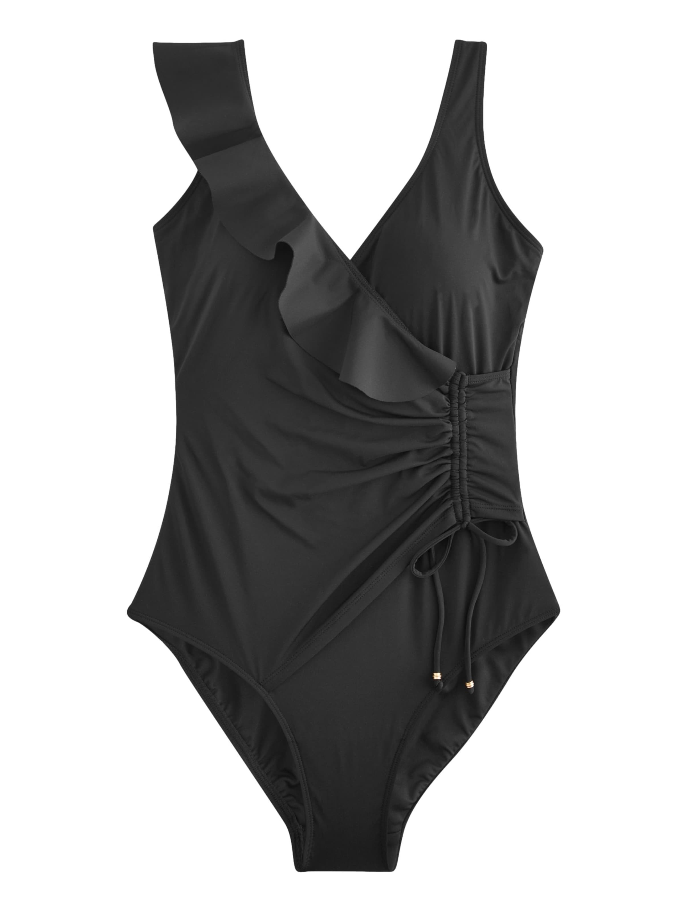 Next Bustier Enodelne kopalke | črna barva: sprednja stran