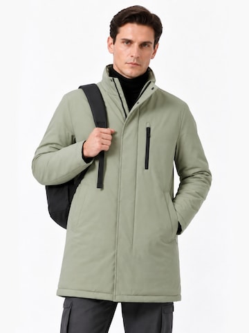 ALLTHEMEN Winter Coat 'Frosthauch' in Green: front