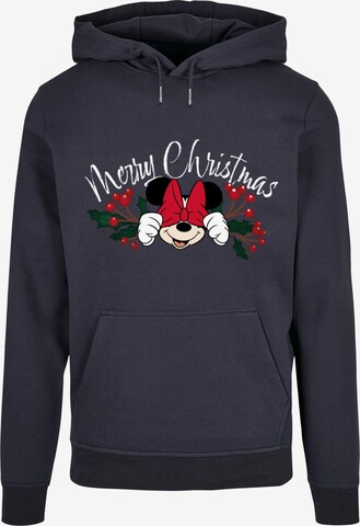 ABSOLUTE CULT Sweatshirt 'Minnie Mouse - Christmas Holly' in Blue: front