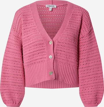 EDITED Gebreid vest 'Callie' in Roze: voorkant