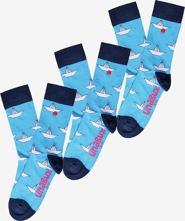 UNABUX Socks ' GRUMBLE IN THE JUNGLE ' in Blue: front