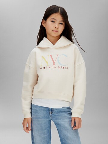 Calvin Klein Jeans Sweatshirt in Beige: voorkant