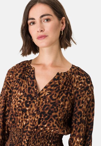 zero Midikleid mit Leoprint in Braun