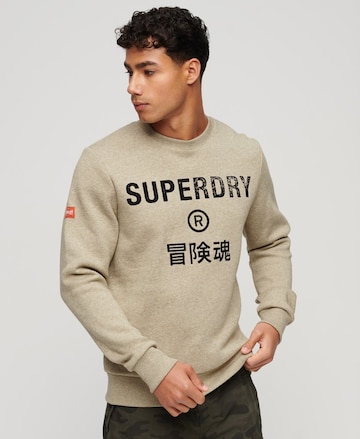Sweat-shirt Superdry en beige : devant
