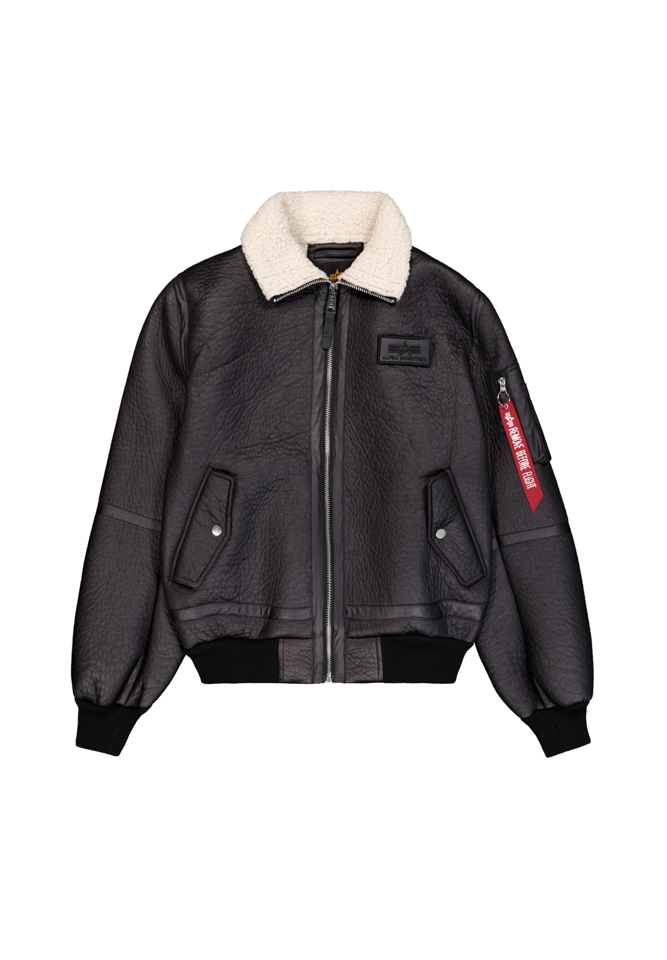 ALPHA INDUSTRIES Winterjas 'B-15-3' in Zwart: voorkant