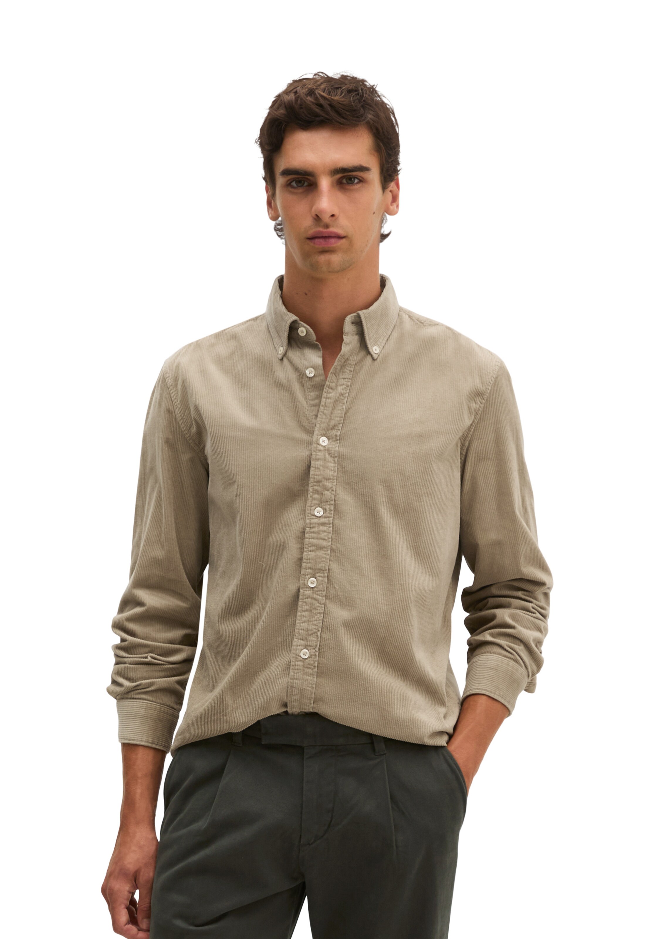 Marc O'Polo Regular fit Button Up Shirt in Beige: front