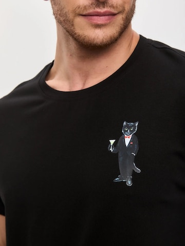 Cat e Lolette Shirt 'Mini Dandy Cat' in Black