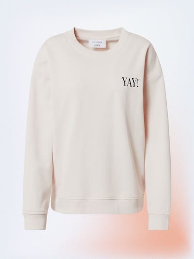 #NANDINI x NovaLanaLove Sportisks džemperis 'YAY', krāsa - krēmkrāsas / melns, Preces skats