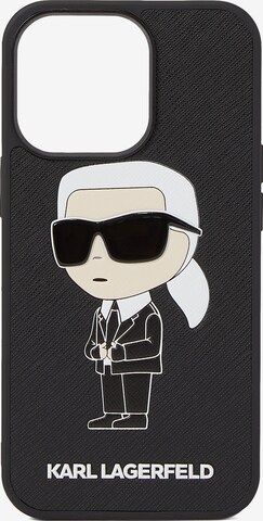 juoda Karl Lagerfeld Išmaniojo telefono dėklas 'Ikonik 2.0 iPhone 13 Pro': priekis