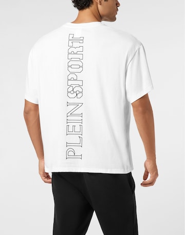 Plein Sport - Camiseta 'Scratch' en blanco: frente