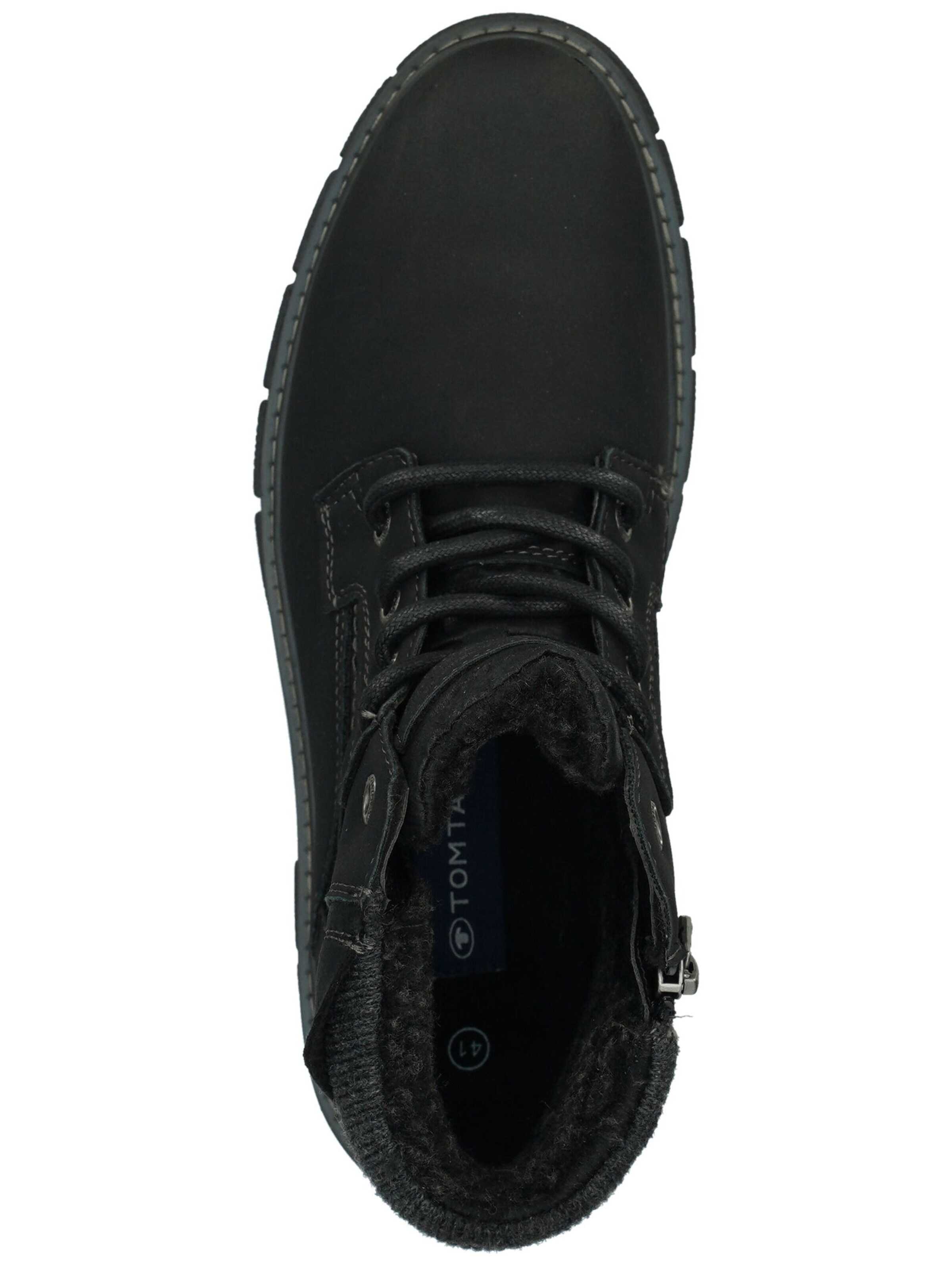 TOM TAILOR Schnürboots in Schwarz