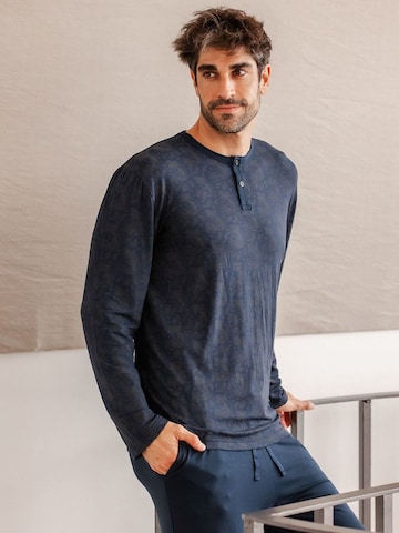 zd ZERO DEFECTS Pyjama lang 'Modal Luxury winter pyjama set' in Blau