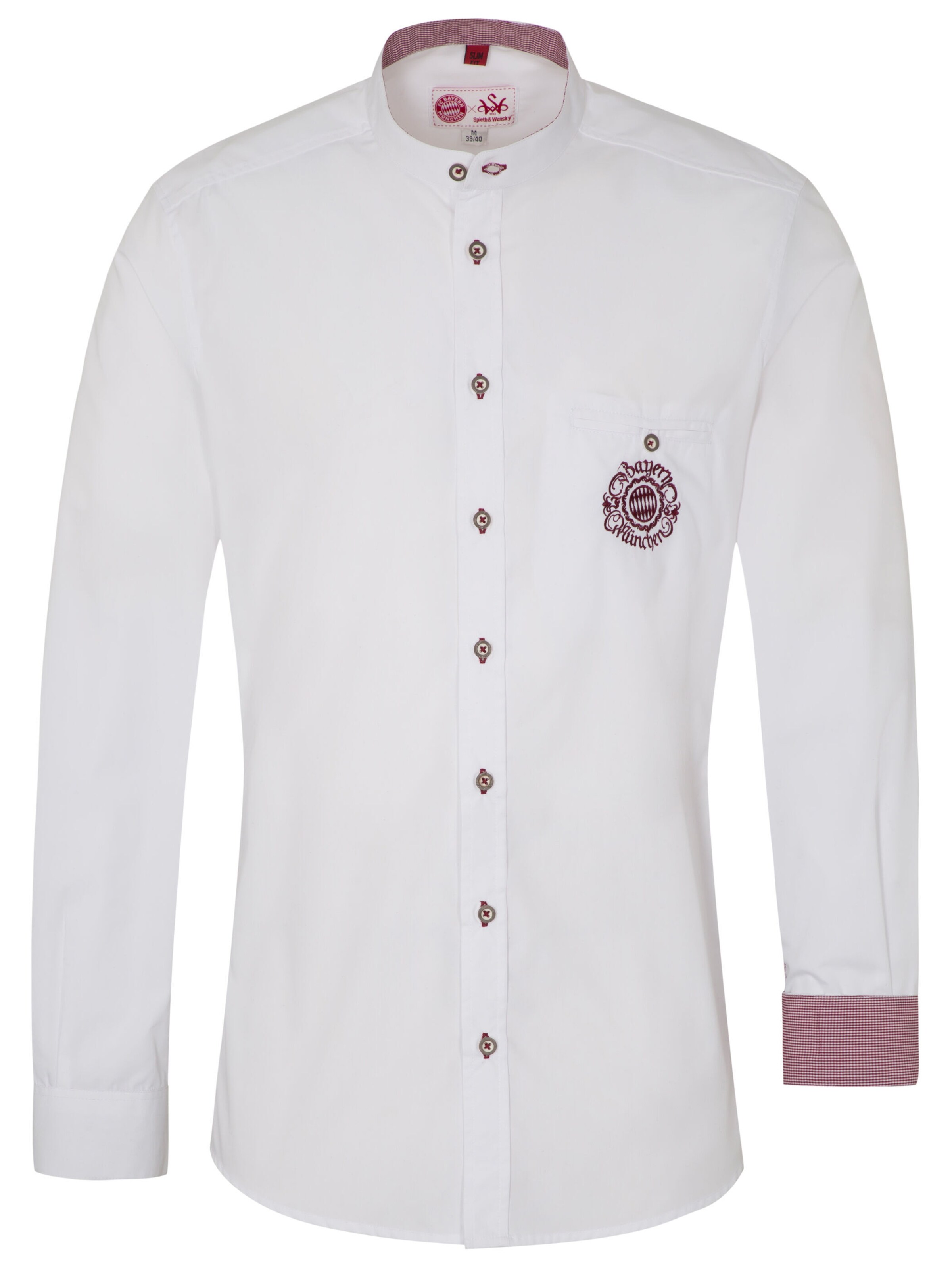 Coupe slim Chemise folklorique 'FCB - Eris' SPIETH & WENSKY en blanc : devant
