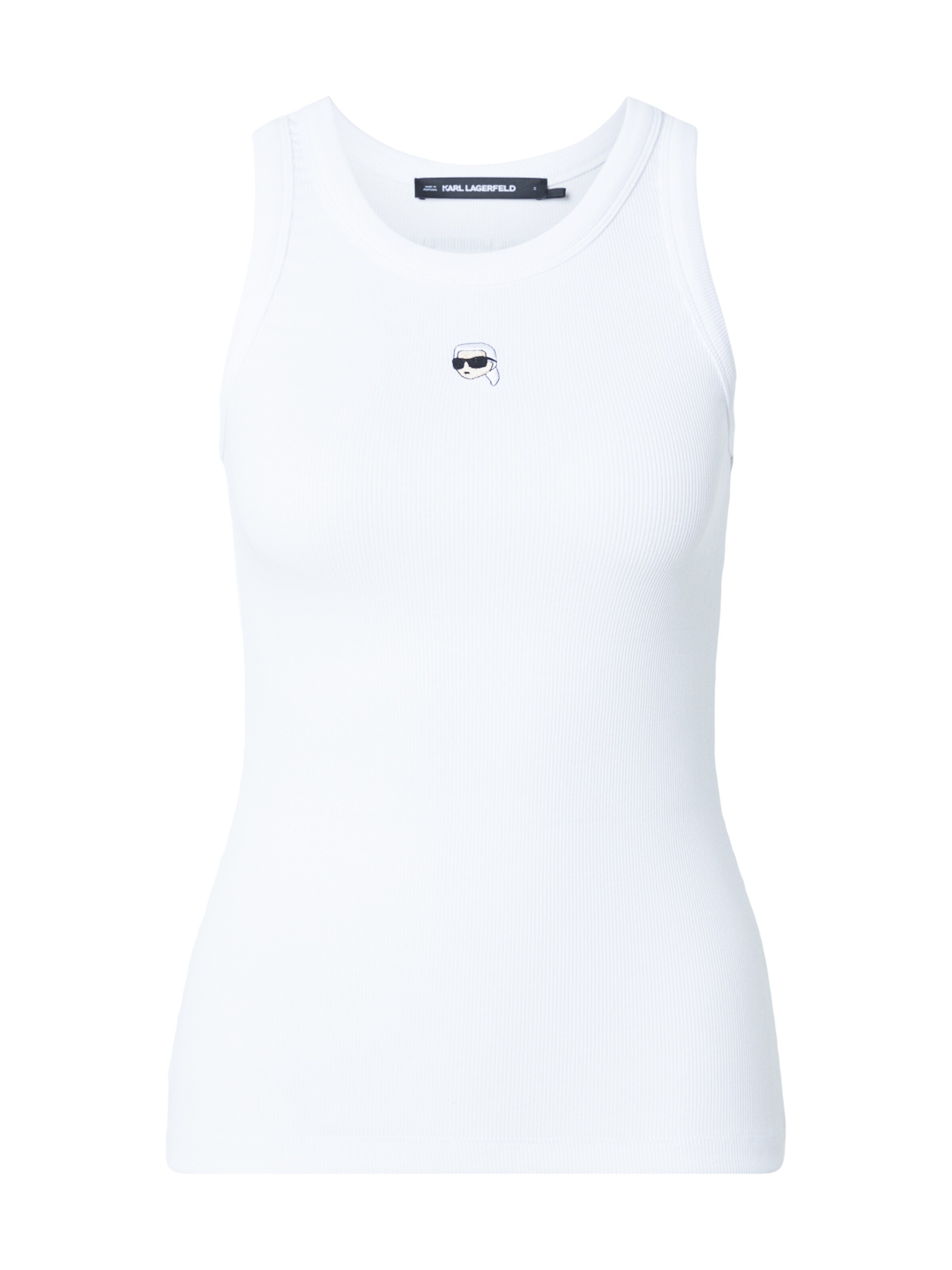 Top 'Ikon' Karl Lagerfeld pe bej / negru / alb, Vizualizare produs