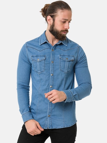 CIPO & BAXX Slim fit Overhemd 'CH189' in Blauw