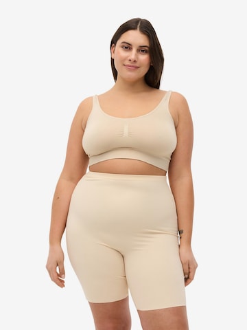 Pantalon modelant Zizzi en beige : devant