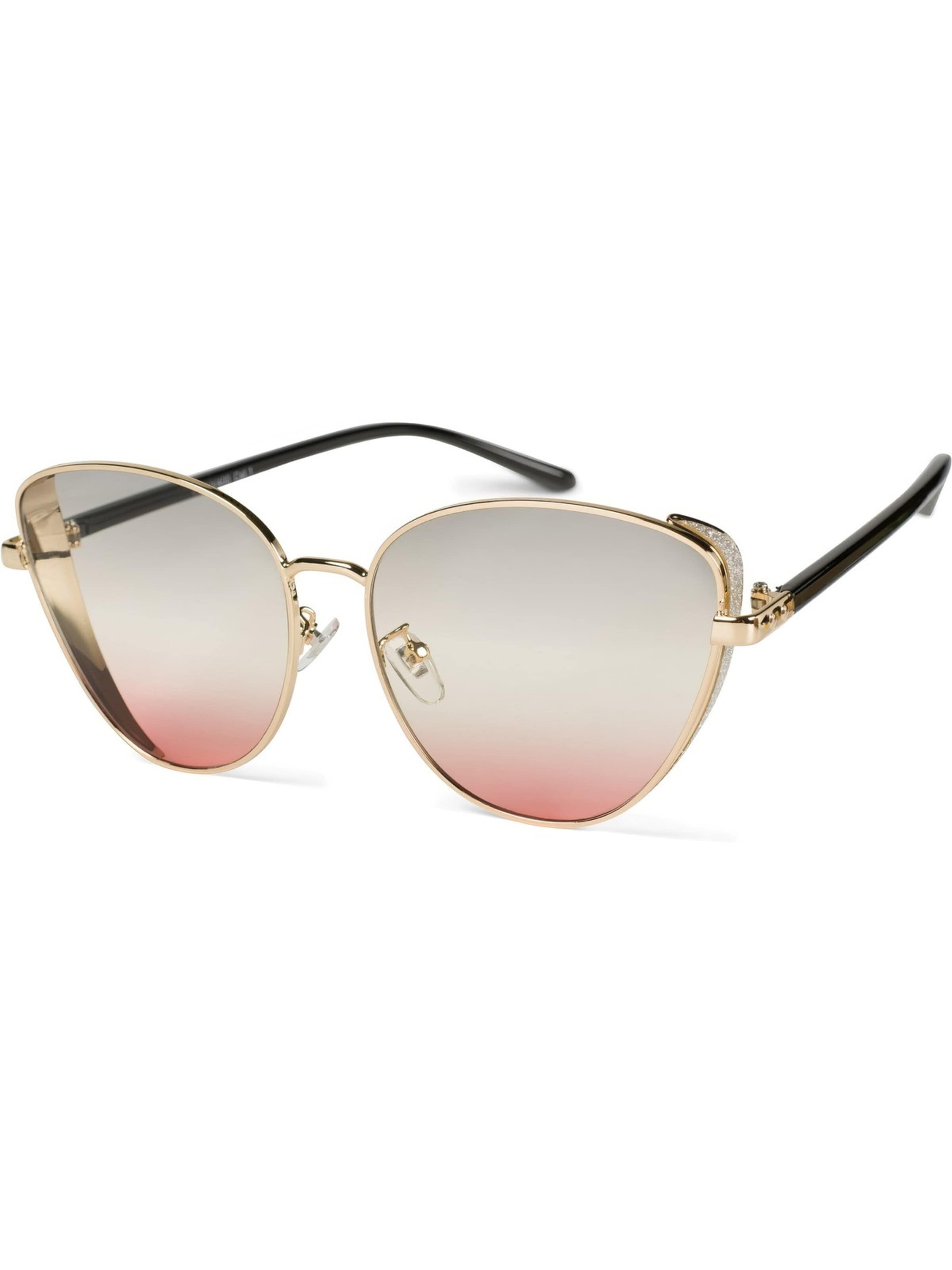 styleBREAKER Sunglasses 'Cateye Sonnenbrille mit Glitzer Side Shield' in Orange: front