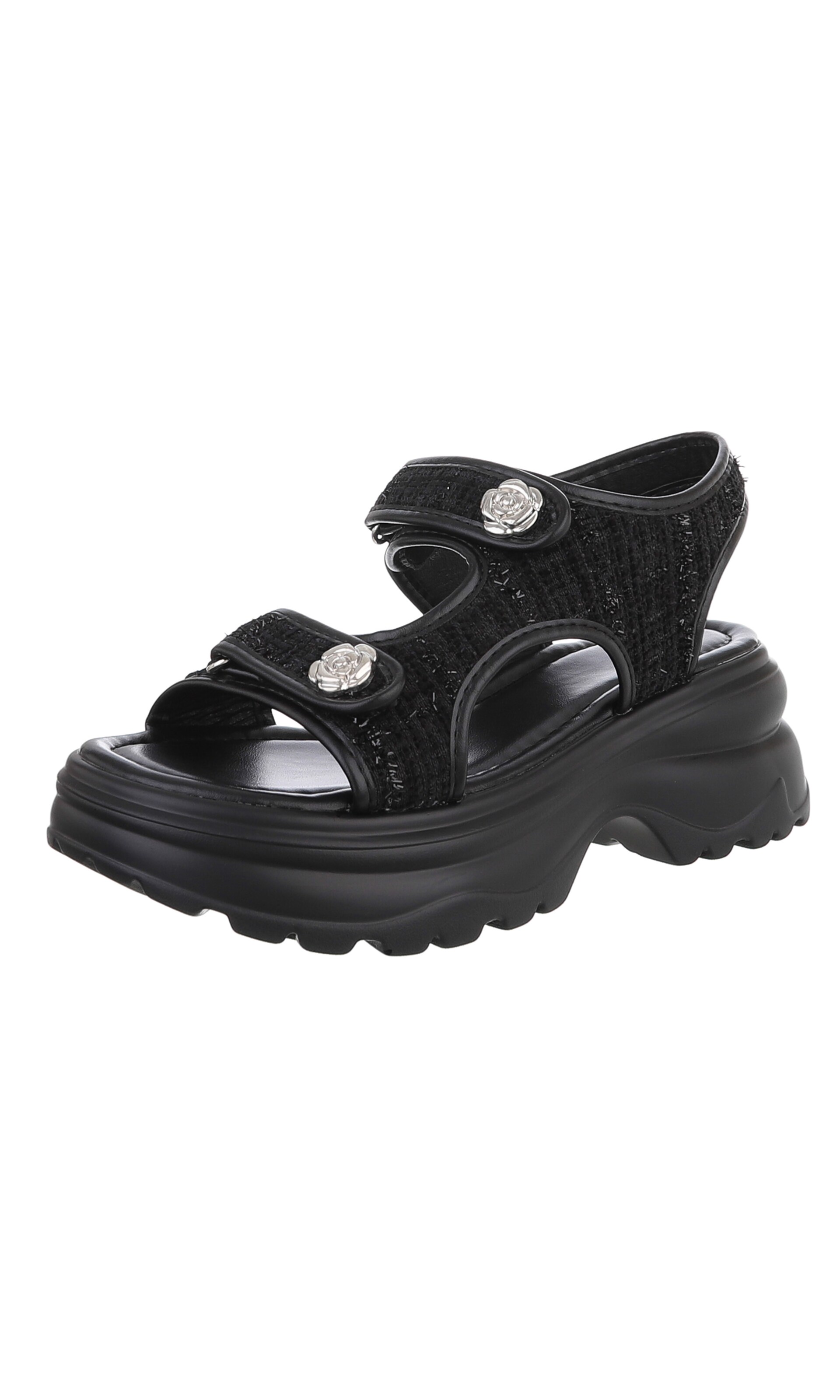 Ital-Design Sandalette in Schwarz: Vorderseite