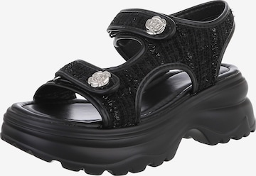 Ital-Design Sandalette in Schwarz: Vorderseite