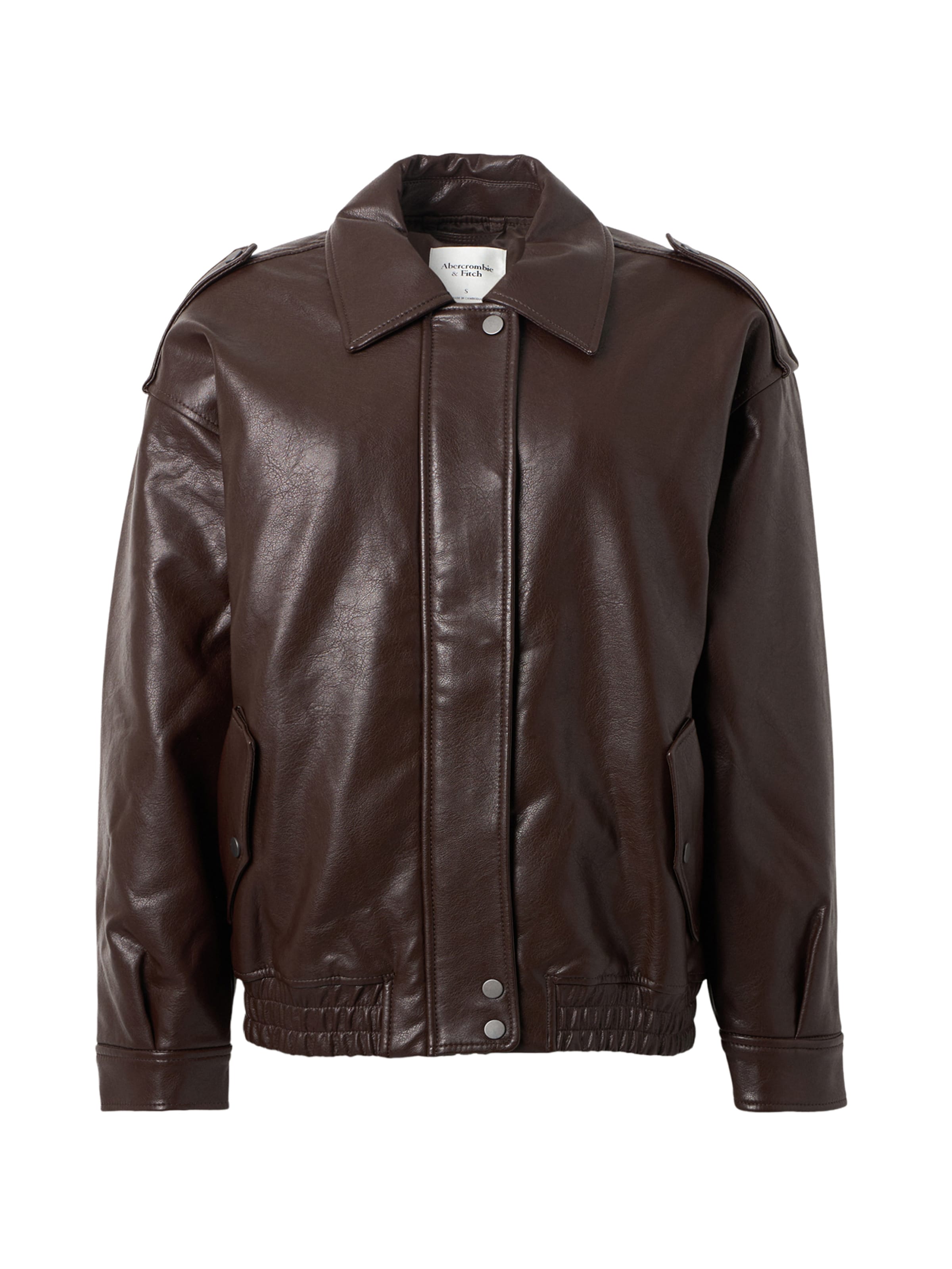 Abercrombie & Fitch Přechodná bunda 'CLASSIC' – hnědá: přední strana