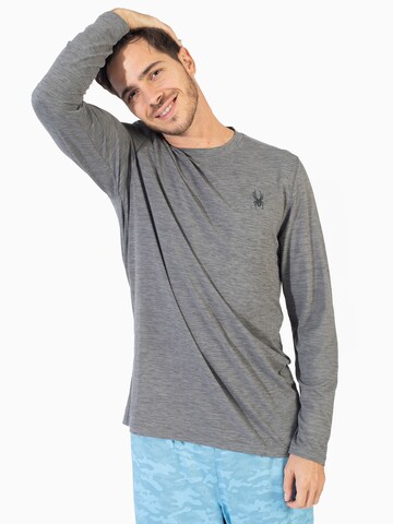 T-Shirt fonctionnel Spyder en gris : devant