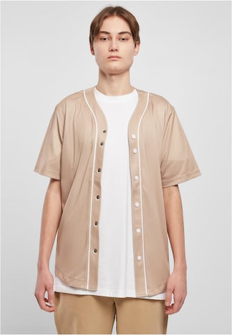 Urban Classics Regular fit Overhemd in Beige: voorkant