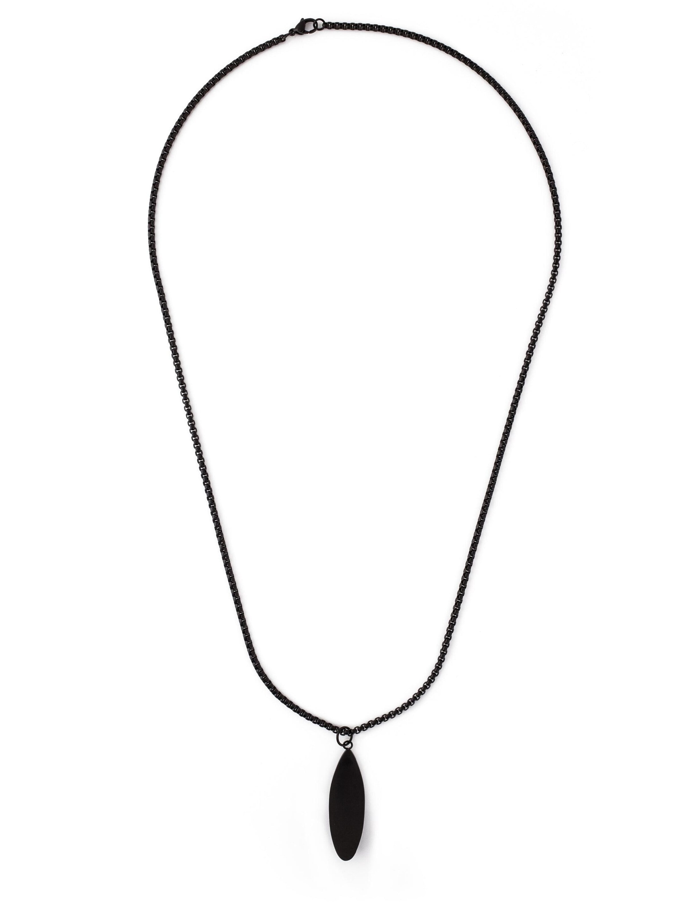 Akitsune Necklace 'Nalu Surf Board' in Black: front