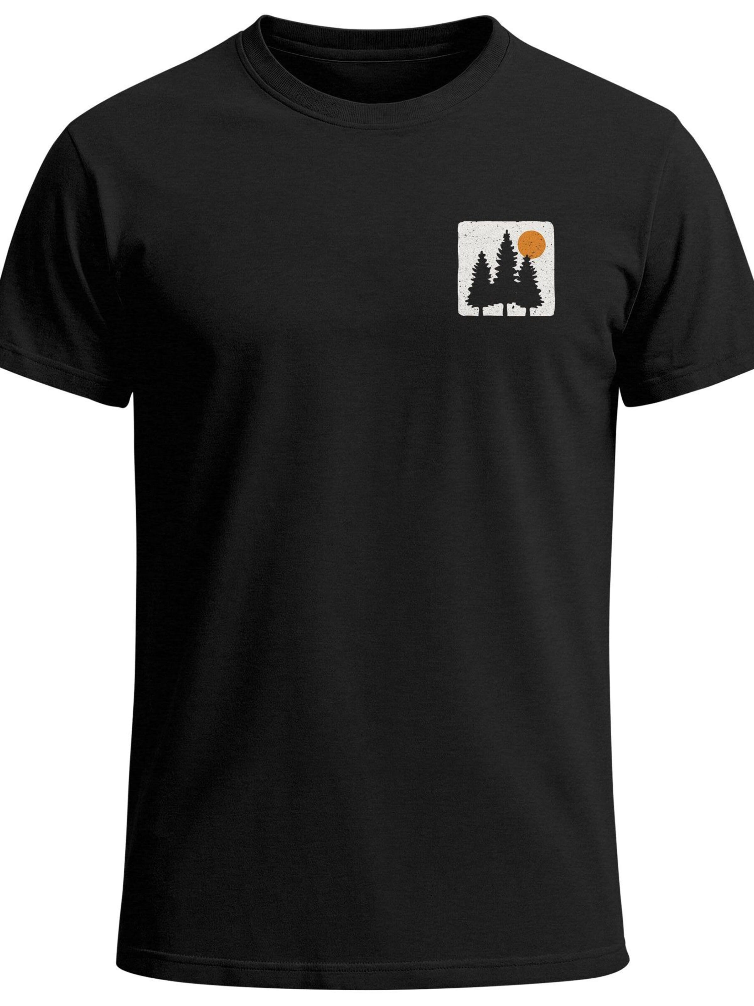Neverless Shirt 'Pine Trees' in Black: front