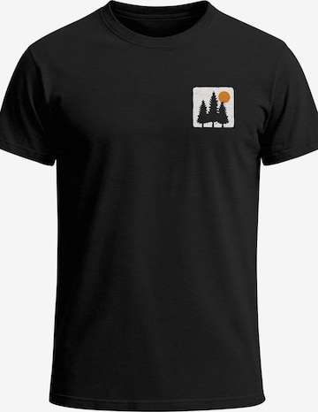 Neverless Shirt 'Pine Trees' in Black: front