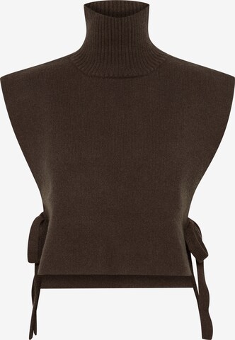 ICHI Cape 'ABIGAIL' in Brown: front