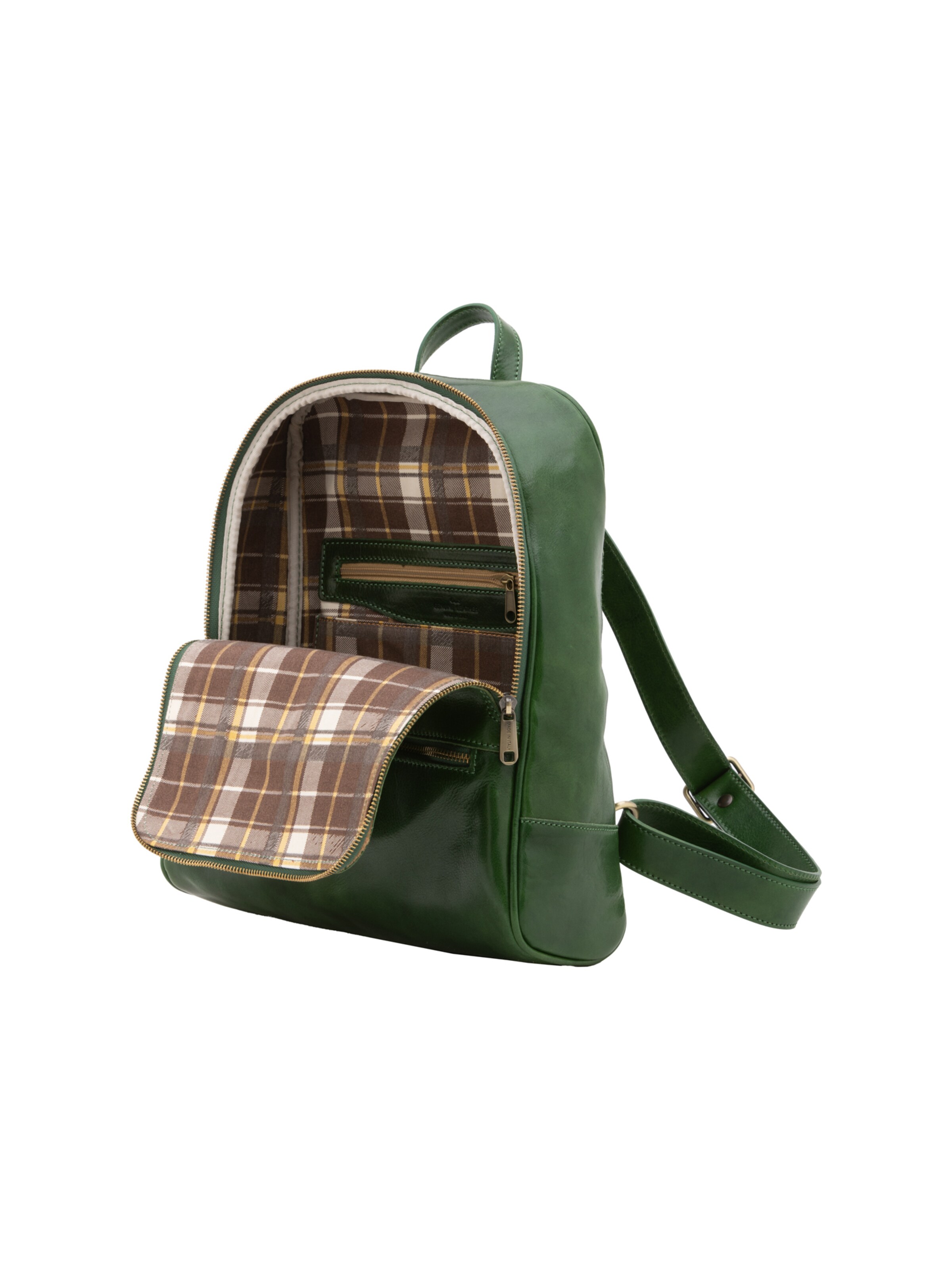 Borsa a spalla 'Zaino Silvanae Vera Pelle - Donna Chiusura Zip Tracolla Regolabile' di I Fratelli in verde
