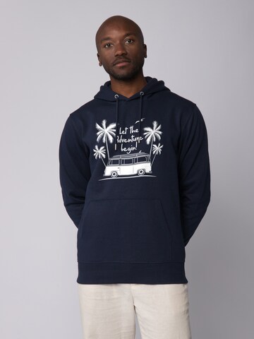 Watapparel Sweatshirt 'Let the adventure begin' in Blauw: voorkant