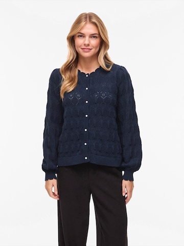 VILA Gebreid vest 'VILOWEN' in Blauw: voorkant