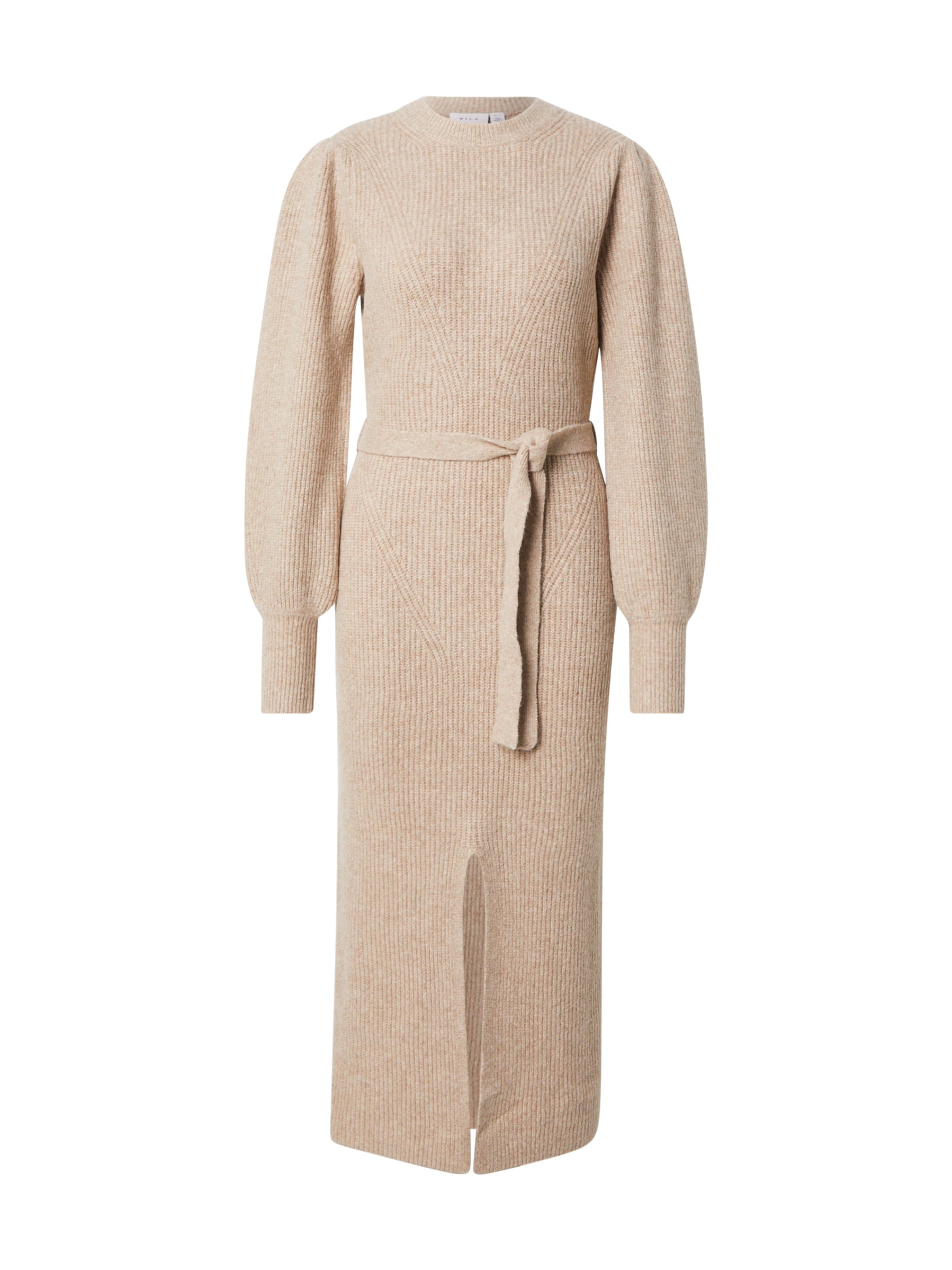 Robes en maille VILA en beige : devant