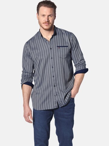 Jan Vanderstorm Comfort fit Button Up Shirt 'Dyggve' in Blue: front
