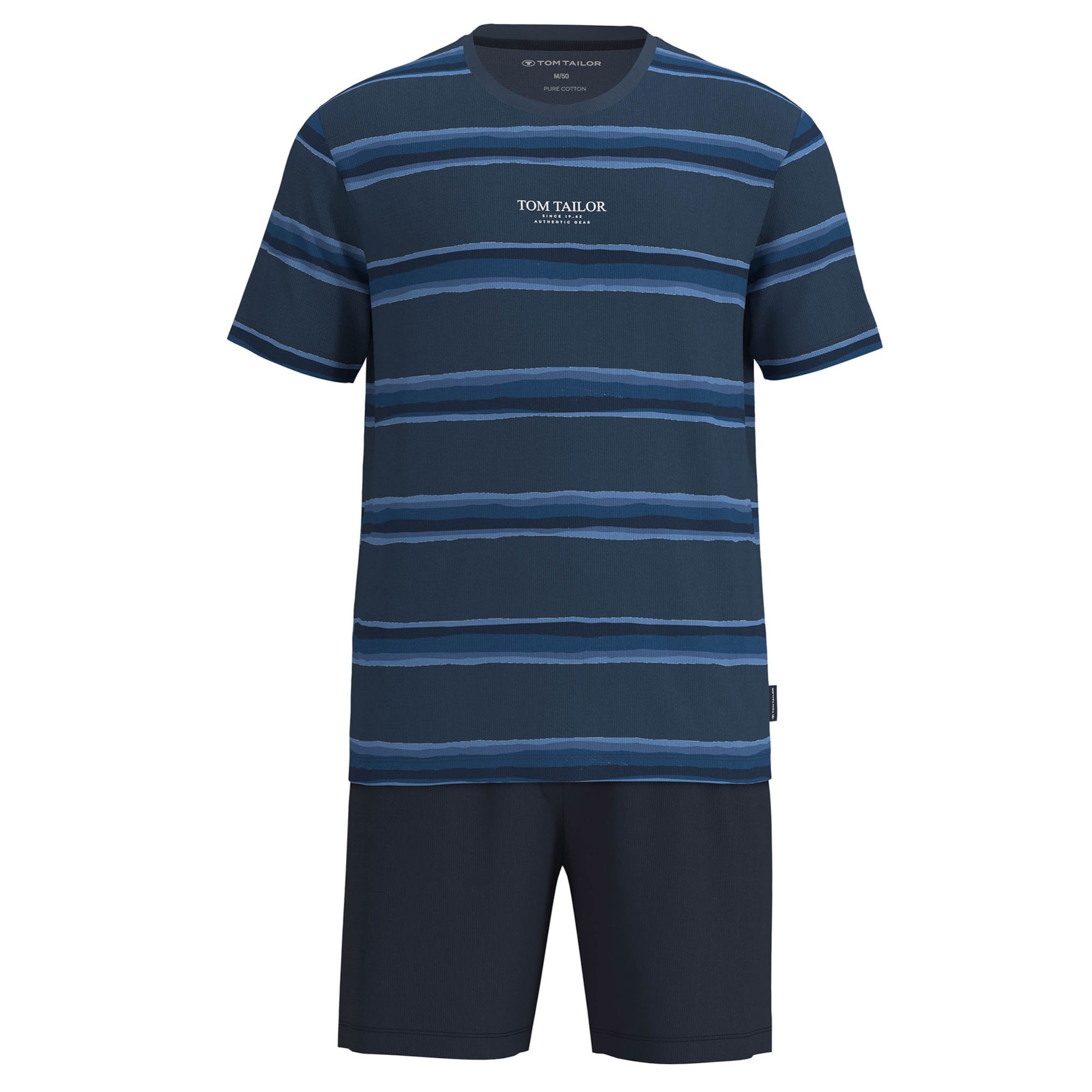 TOM TAILOR Pyjama kort in Blauw: voorkant