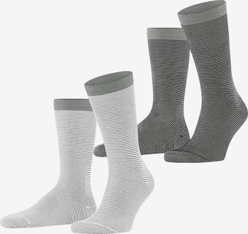 ESPRIT Socken 'Allover Stripe 2-Pack' in Grau: Vorderseite
