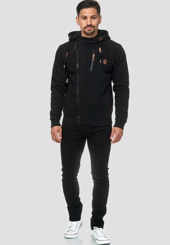 INDICODE JEANS Sweat jacket 'Elm' in Black
