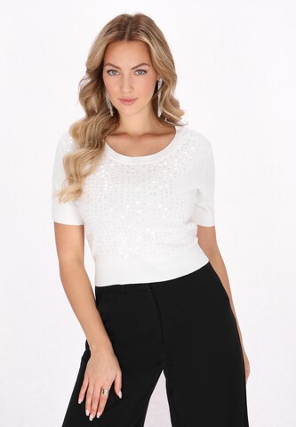 faina Sweater in White: front