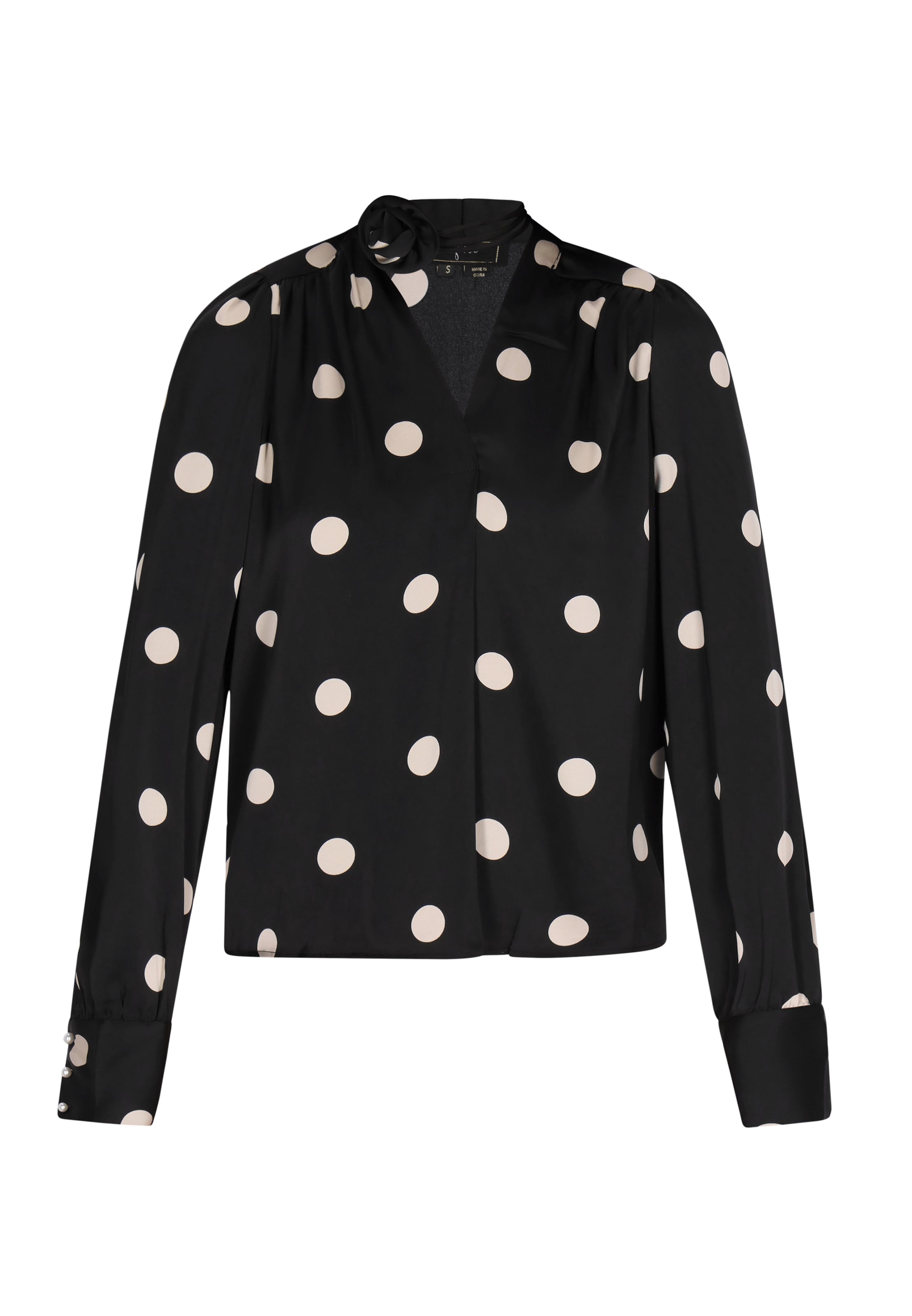 Camicia da donna di faina in nero: frontale