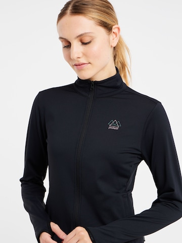 PROTEST Athletic Zip-Up Hoodie 'PRTPEEPAL' in Black