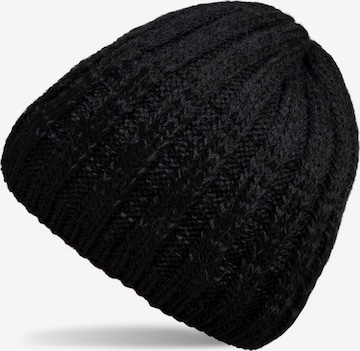 styleBREAKER Beanie 'Strickmütze Farbverlauf mit Thermo-Fleece' in Black: front